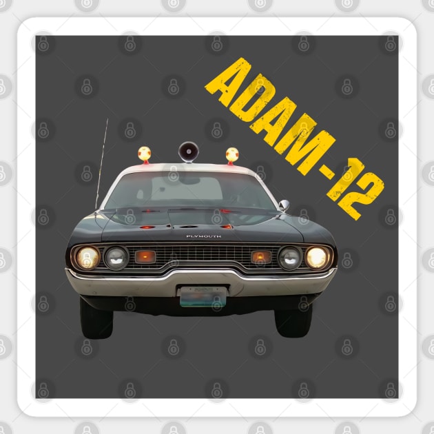 Adam 12 - Patrol Car - 60s/70s Cop Show Sticker by wildzerouk